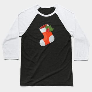 Christmas Stocking With Berries Baseball T-Shirt